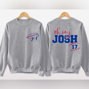 Buffalo Bills ‘Potato Buffalo’ ‘Oh My Josh!’ Grey Sweatshirt Pullover | M